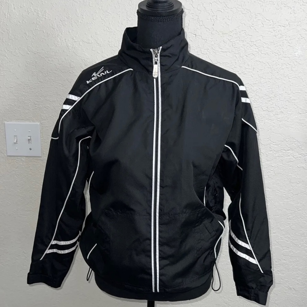 Kewl Authentic Sports Apparel Mens Jacket Black Withe Size L (10/12)